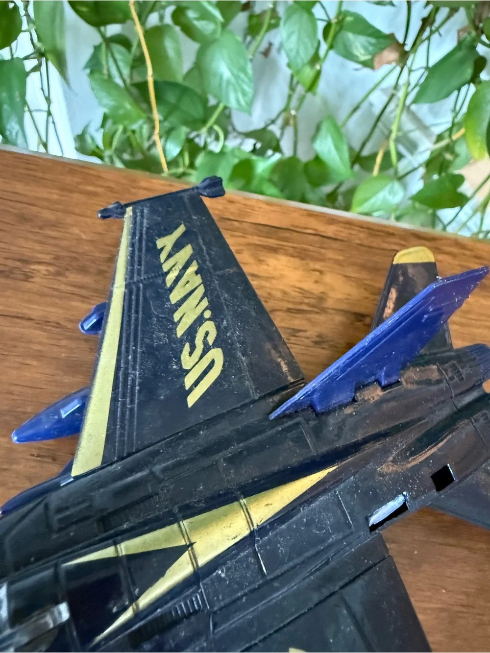 Blue Military Jet Toy Plane for Kids - USN Styled